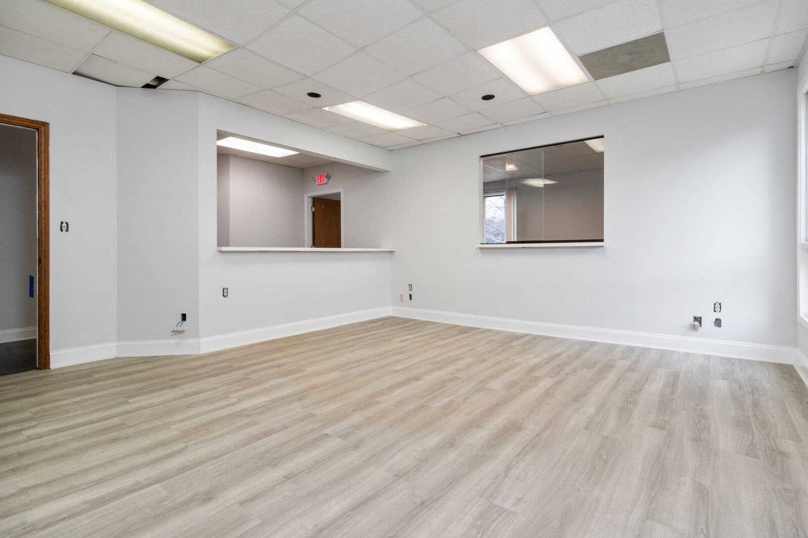 Clean, freshly finished commercial room